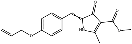 1H-Pyrrole-3-carboxylicacid,4,5-dihydro-2-methyl-4-oxo-5-[[4-(2-propenyloxy)phenyl]methylene]-,methylester(9CI) Structure