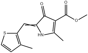 1H-Pyrrole-3-carboxylicacid,4,5-dihydro-2-methyl-5-[(3-methyl-2-thienyl)methylene]-4-oxo-,methylester(9CI) Structure
