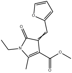 1H-Pyrrole-3-carboxylicacid,1-ethyl-4-(2-furanylmethylene)-4,5-dihydro-2-methyl-5-oxo-,methylester(9CI) Structure