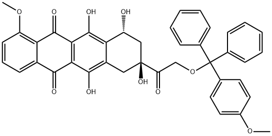 14-((4-Methoxyphenyl)diphenylMethoxy) DaunoMycinone Structure