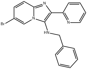 벤질-(6-브로모-2-피리딘-2-일-이미다조[1,2-a]피리딘-3-일)-아민 구조식 이미지