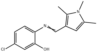 Phenol, 5-chloro-2-[[(1,2,5-trimethyl-1H-pyrrol-3-yl)methylene]amino]- (9CI) Structure
