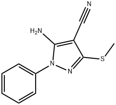 5-AMINO-3-(METHYLTHIO)-1-PHENYL-1H-PYRAZOLE-4-CARBONITRILE 구조식 이미지
