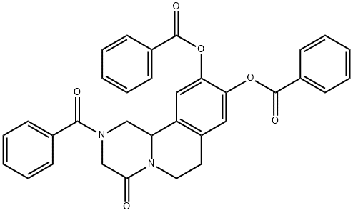 4H-Pyrazino[2,1-a]isoquinolin-4-one,  2-benzoyl-9,10-bis(benzoyloxy)-1,2,3,6,7,11b-hexahydro- Structure