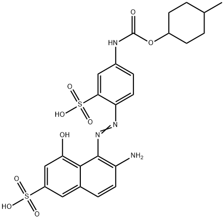 6-amino-4-hydroxy-5-[[4-[[[(4-methylcyclohexyl)oxy]carbonyl]amino]-2-sulphophenyl]azo]naphthalene-2-sulphonic acid Structure