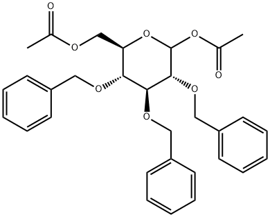 1,6-DI-O-아세틸-2,3,4-TRI-O-BENZYL-BETA-D-글루코피라노스 구조식 이미지