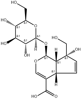 5945-50-6 (1S,2S,6S,9R)-9-hydroxy-9-(hydroxymethyl)-2-[(2S,3R,4S,5R,6R)-3,4,5-trihydroxy-6-(hydroxymethyl)oxan-2-yl]oxy-3-oxabicyclo[4.3.0]nona-4,7-diene-5-carboxylic acid