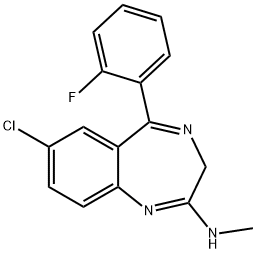 [7-CHLORO-5-(2-FLUORO-PHENYL)-3H-BENZO[E][1,4]DIAZEPIN-2-YL]-METHYL-AMINE Structure