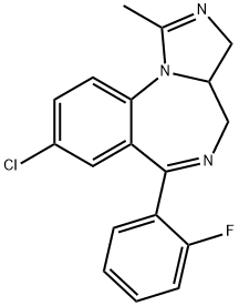 8-CHLORO-3A,4-DIHYDRO-6-(2-FLUOROPHENYL)-1-METHYL-3H-IMIDAZO[1,5-A][1,4]BENZO-DIAZEPINE 구조식 이미지