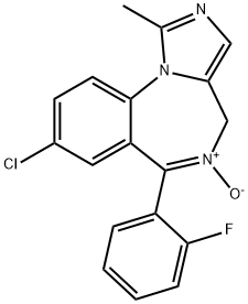 8-Chloro-6-(2-fluorophenyl)-1-methyl-4H-imidazo[1,5-a][1,4]benzodiazepine 5-Oxide 구조식 이미지