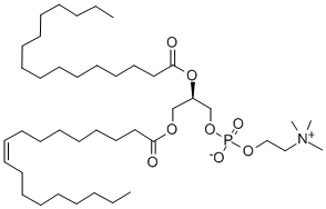 1-[CIS-9-옥타데세노일]-2-헥사데카노일-SN-글리세로-3-포스포콜린 구조식 이미지