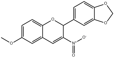 6-Methoxy-2-(3,4-methylenedioxyphenyl)-3-nitro-2H-1-benzopyran 구조식 이미지