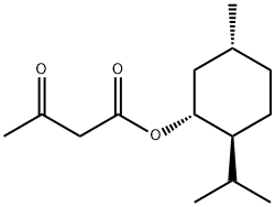 Butanoic acid, 3-oxo-, (1R,2S,5R)-5-methyl-2-(1-methylethyl)cyclohexyl ester Structure