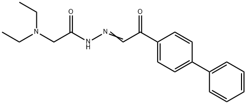 N,N-Diethylglycine (p-phenylphenacylidene)hydrazide Structure