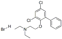 Ethanamine, 2-((3,5-dichloro(1,1'-biphenyl)-2-yl)oxy)-N,N-diethyl-, hydrobromide Structure