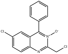 6-CHLORO-2-(CHLOROMETHYL)-3-OXIDO-4-PHENYL-QUINAZOLINE 구조식 이미지