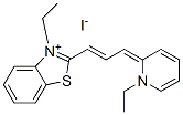 3-ethyl-2-[3-(1-ethyl-1H-pyridin-2-ylidene)prop-1-enyl]benzothiazolium iodide 구조식 이미지