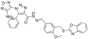 1H-1,2,3-Triazole-4-carboxylicacid,1-(4-amino-1,2,5-oxadiazol-3-yl)-5-phenyl-,[[3-[(2-benzoxazolylthio)methyl]-4-methoxyphenyl]methylene]hydrazide(9CI) 구조식 이미지