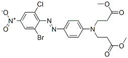 methyl N-[4-[(2-bromo-6-chloro-4-nitrophenyl)azo]phenyl]-N-(3-methoxy-3-oxopropyl)-beta-alaninate Structure