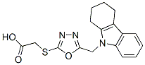 Acetic acid, [[5-[(1,2,3,4-tetrahydro-9H-carbazol-9-yl)methyl]-1,3,4-oxadiazol-2-yl]thio]- (9CI) 구조식 이미지