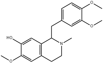1-[(3,4-dimethoxyphenyl)methyl]-6-methoxy-2-methyl-3,4-dihydro-1H-isoq uinolin-7-ol 구조식 이미지
