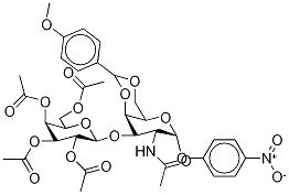 2-Acetamido-2-deoxy-4,6-O-(4-methoxybenzylidene)-3-O-(2,3,4,6-tetra-O-acetyl-β-D-galactopyranosyl)-4-nitrophenyl-α-D-galactopyranoside 구조식 이미지