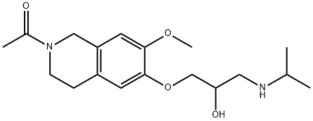 2-acetyl-1,2,3,4-tetrahydro-6-[2-hydroxy-3-[(1-methylethyl)amino]propoxy]-7-methoxyisoquinoline 구조식 이미지