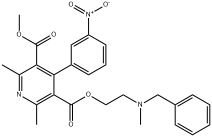 2-(N-benzyl-N-methylamino)ethyl methyl 2,6-dimethyl-4-(3-nitrophenyl)-3,5-pyridinedicarboxylate 구조식 이미지