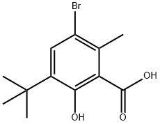 BENZOIC ACID, 3-BROMO-5-(1,1-DIMETHYLETHYL)-6-HYDROXY-2-METHYL- 구조식 이미지