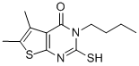 3-BUTYL-2-MERCAPTO-5,6-DIMETHYL-3H-THIENO[2,3-D]PYRIMIDIN-4-ONE 구조식 이미지