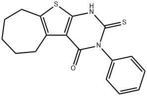 2-MERCAPTO-3-PHENYL-3,5,6,7,8,9-HEXAHYDRO-10-THIA-1,3-DIAZA-BENZO[A]AZULEN-4-ONE 구조식 이미지