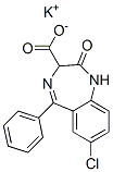 potassium 7-chloro-2,3-dihydro-2-oxo-5-phenyl-1H-1,4-benzodiazepine-3-carboxylate  구조식 이미지