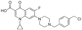 3-Quinolinecarboxylic acid, 7-[4-[[4-(chloroMethyl)phenyl]Methyl]-1-piperazinyl]-1-cyclopropyl-6-fluoro-1,4-dihydro-4-oxo- Structure