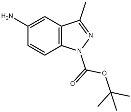 1H-Indazole-1-carboxylic acid, 5-aMino-3-Methyl-, 1,1-diMethylethyl ester 구조식 이미지