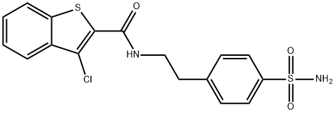 Benzo[b]thiophene-2-carboxamide, N-[2-[4-(aminosulfonyl)phenyl]ethyl]-3-chloro- (9CI) 구조식 이미지