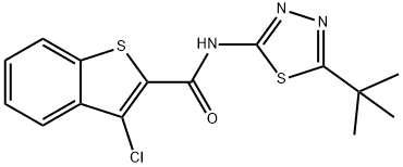 Benzo[b]thiophene-2-carboxamide, 3-chloro-N-[5-(1,1-dimethylethyl)-1,3,4-thiadiazol-2-yl]- (9CI) Structure