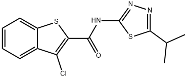 Benzo[b]thiophene-2-carboxamide, 3-chloro-N-[5-(1-methylethyl)-1,3,4-thiadiazol-2-yl]- (9CI) Structure