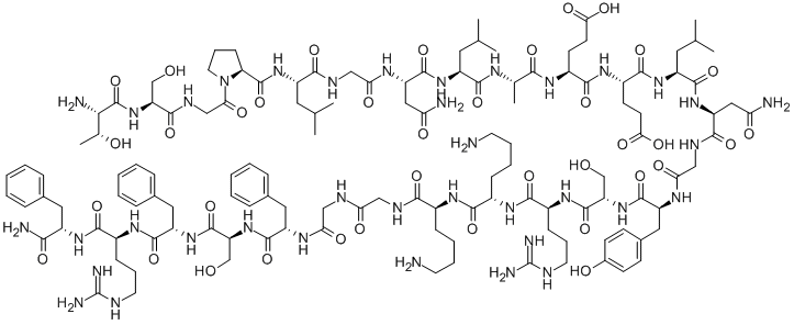 H-THR-SER-GLY-PRO-LEU-GLY-ASN-LEU-ALA-GLU-GLU-LEU-ASN-GLY-TYR-SER-ARG-LYS-LYS-GLY-GLY-PHE-SER-PHE-ARG-PHE-NH2 Structure