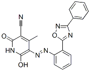 1,2-dihydro-6-hydroxy-4-methyl-2-oxo-5-[[2-(3-phenyl-1,2,4-oxadiazol-5-yl)phenyl]azo]nicotinonitrile Structure