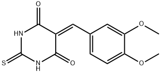 2,3-Dihydro-5-(3,4-dimethoxybenzylidene)-2-thioxo-4,6(1H,5H)-pyrimidinedione 구조식 이미지