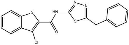 Benzo[b]thiophene-2-carboxamide, 3-chloro-N-[5-(phenylmethyl)-1,3,4-thiadiazol-2-yl]- (9CI) Structure
