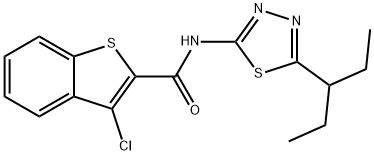 Benzo[b]thiophene-2-carboxamide, 3-chloro-N-[5-(1-ethylpropyl)-1,3,4-thiadiazol-2-yl]- (9CI) 구조식 이미지