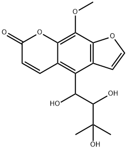 9-Methoxy-4-(1,2,3-trihydroxy-3-methylbutyl)-7H-furo[3,2-g][1]benzopyran-7-one 구조식 이미지