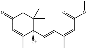2,4-Pentadienoic acid, 5-(1-hydroxy-2,6,6-triMethyl-4-oxo-2-cyclohexen-1-yl)-3-Methyl-, Methyl ester, [S-(Z,E)]- Structure