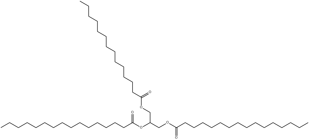 Hexadecanoic acid, 1,1'-[1-[[(1-oxotetradecyl)oxy]methyl]-1,2-ethanediyl] ester Structure