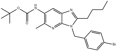 Carbamic acid, [3-[(4-bromophenyl)methyl]-2-butyl-5-methyl-3H-imidazo[4,5-b]pyridin-6-yl]-, 1,1-dimethylethyl ester (9CI) 구조식 이미지