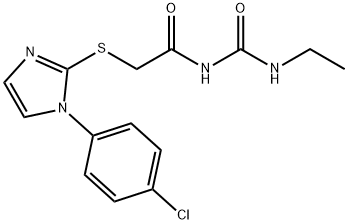 1-[[[1-(p-Chlorophenyl)-1H-imidazol-2-yl]thio]acetyl]-3-ethylurea 구조식 이미지
