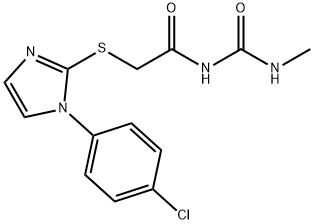 1-[[[1-(p-Chlorophenyl)-1H-imidazol-2-yl]thio]acetyl]-3-methylurea 구조식 이미지