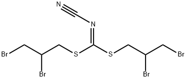 Cyanocarbonimidodithioic acid bis(2,3-dibromopropyl) ester Structure