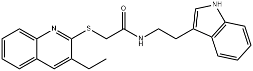 Acetamide, 2-[(3-ethyl-2-quinolinyl)thio]-N-[2-(1H-indol-3-yl)ethyl]- (9CI) Structure